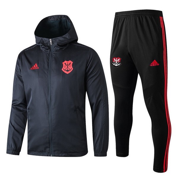 Windjacke Flamengo Komplett Set 2019-20 Schwarz Rote Fussballtrikots Günstig